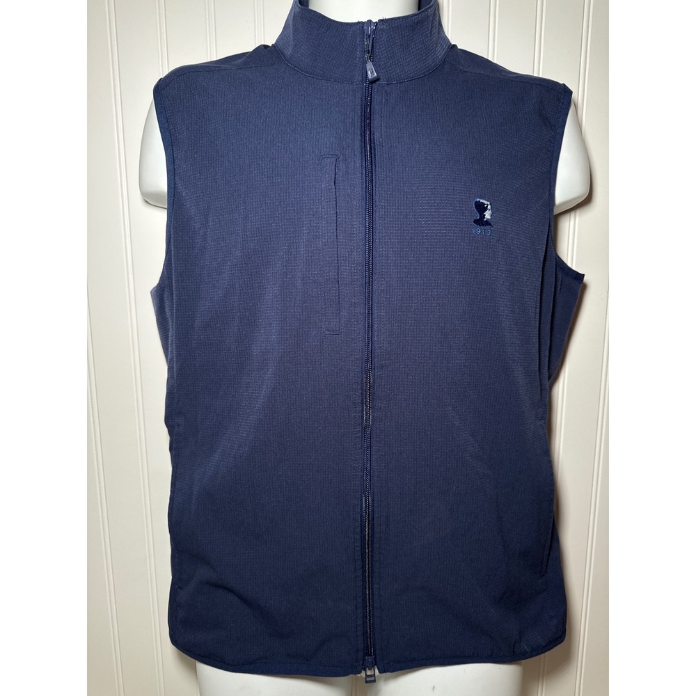 Holderness & Bourne The Ventura Golf Vest Mens Medium Navy Blue Performance Zip